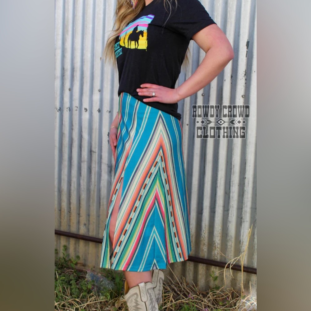 Multicolor Striped Skirt - Picture 4 of 6